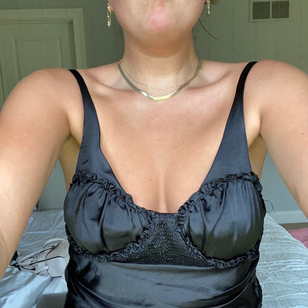 Amazing zara silk black tank